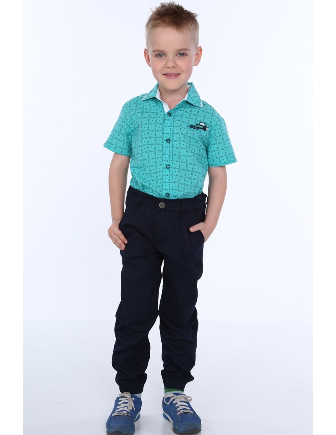 Boy\'s short-sleeved shirt, mint NDZ7462 - Online store - Boutique